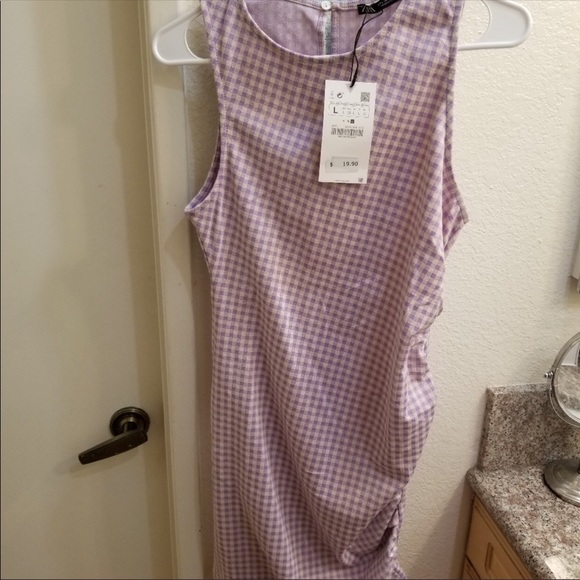 Zara purple gingham dress (worn once!) - Picture 3 of 4